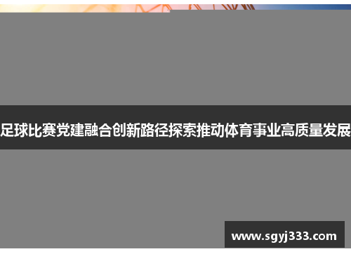 足球比赛党建融合创新路径探索推动体育事业高质量发展